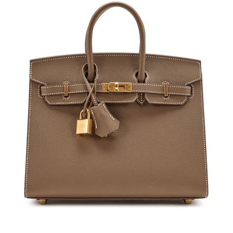 hermes birkin 25 epsom leather etoupe palladium hardware sellier